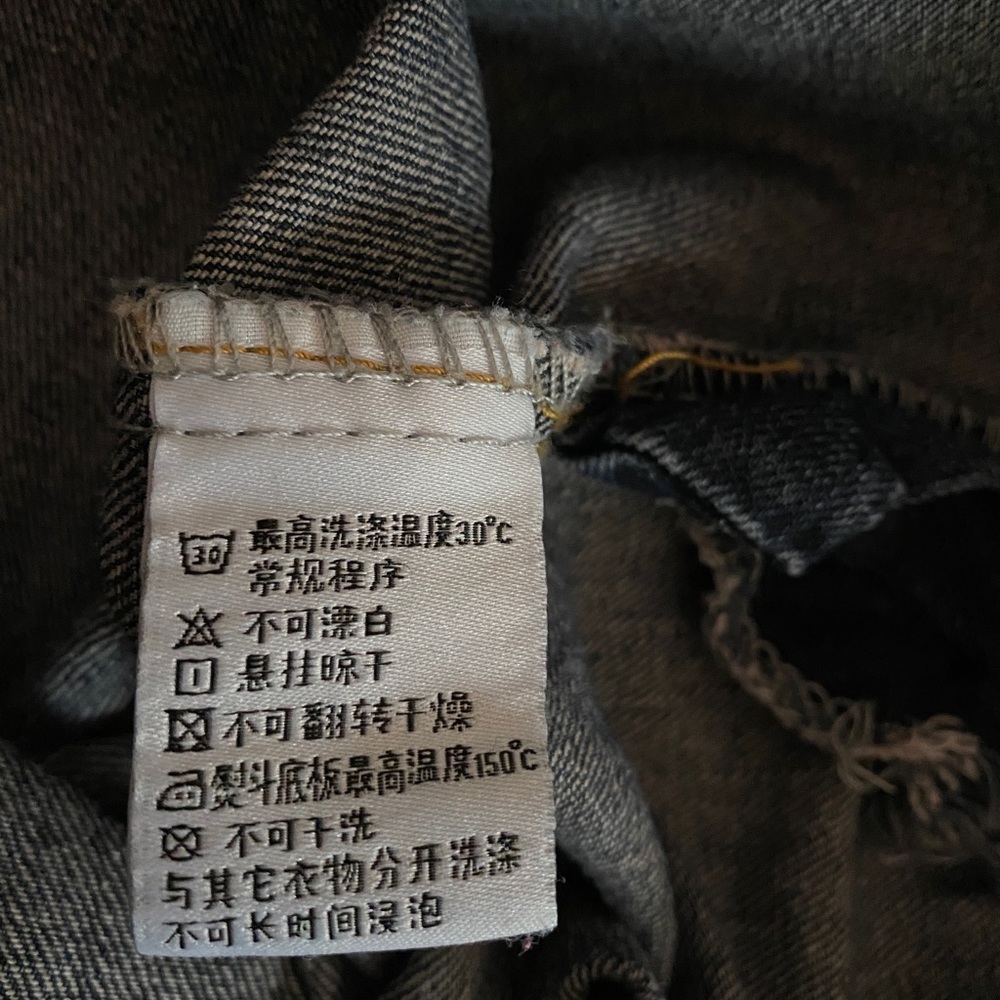 overall denim dress contrast stitching front patch pocket adjustable Straps S - Picture 8 of 10